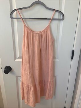 Universal Thread Peach Pink Gauze adjustable spaghetti Strap Dress